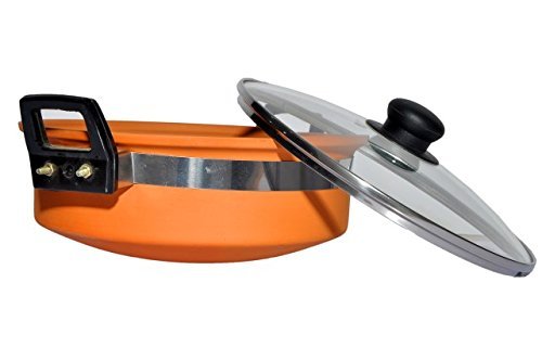 Clay Kadai Mitti Kadai, with Lid and Handle, Clay Terracotta Kadai (3 Litre Large Size)