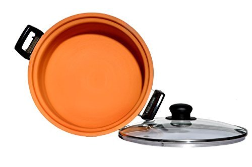 Clay Kadai Mitti Kadai, with Lid and Handle, Clay Terracotta Kadai (3 Litre Large Size)