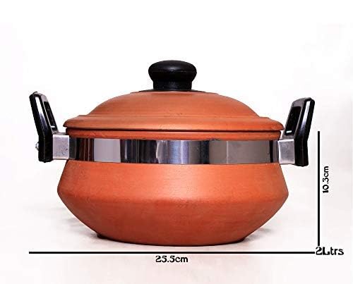 Clay Kadhai with Clay Lid (2 Liters)