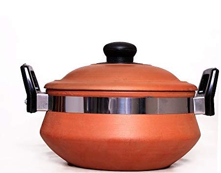 Clay Kadhai with Clay Lid (2 Liters)