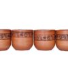 Handmade Clay Glasses (Brown) – Pack of 4