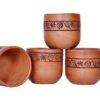 Handmade Clay Glasses (Brown) – Pack of 4