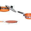 Combo Pack of Clay Kadai 3 Litre, 1 Litre Frying Pan and 9 inch Clay Tawa, Earthenware Clay Pots for Cooking and Serving (Pack of 3) Brown