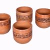 Handmade Clay Glasses (Brown) – Pack of 4